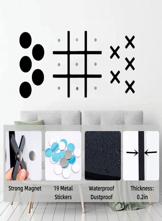 DUOLIYBC Magnetic Tic Tac Toe Wall-Mount Game,Game Room Decor,Modern Wall Decals for Kids Room,Classroom&Offices,Best Gift for Family, Friends (Black) - Image 2